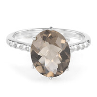 Anillo en plata con Cuarzo ahumado