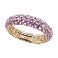 Anillo en oro con Zafiro de Ceilán púrpura no calentado