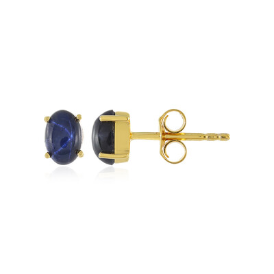 Pendientes en plata con Zafiro estrella azul