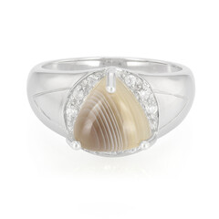 Anillo de hombre en plata con Ágata de Botsuana