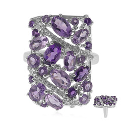 Anillo en plata con Amatista de Zambia