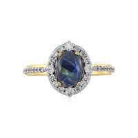 Anillo en plata con Zafiro estrella azul