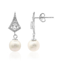 Pendientes en plata con Perla Freshwater