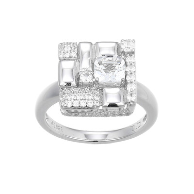 Anillo en plata con Topacio blanco (Adela Silber)