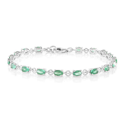 Brazalete en plata con Apatita verde