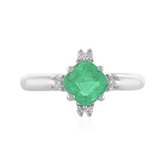 Anillo en plata con Esmeralda de Etiopía