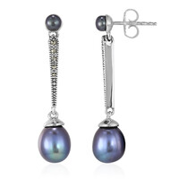 Pendientes en plata con Perla Freshwater (TPC)