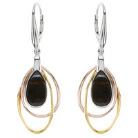 Pendientes en plata con Madera de palma petrificada