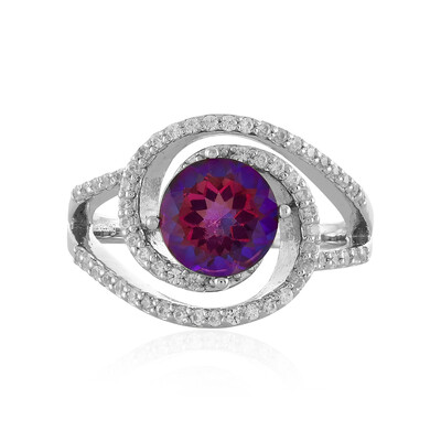Anillo en plata con Topacio místico púrpura