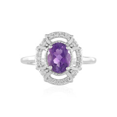 Anillo en plata con Amatista de Zambia
