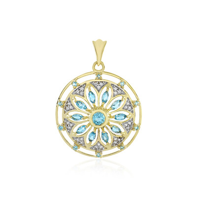 Colgante en oro con Topacio azul cielo (Adela Gold)
