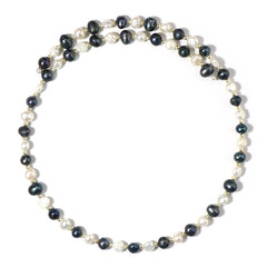 Collar al cuello en acero con Perla freshwater negra (Riya)