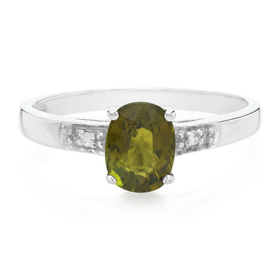 Anillo en plata con Turmalina cuprífera