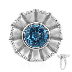 Anillo en plata con Topacio azul suizo (Remy Rotenier)