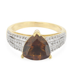 Anillo en plata con Cuarzo cognac