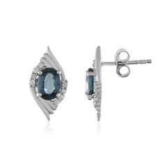 Pendientes en plata con Cianita petróleo