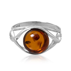 Anillo en plata con Ámbar báltico