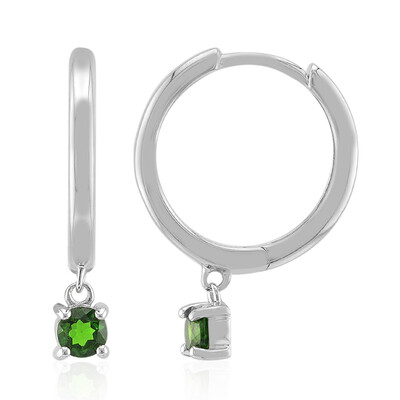 Pendientes en plata con Diópsido de Rusia