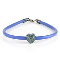 Brazalete en plata con Diamante azul