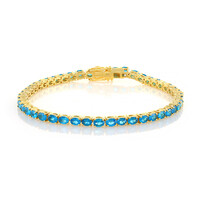 Brazalete en plata con Apatita azul neón