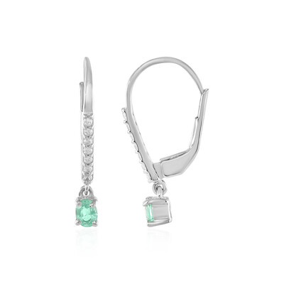 Pendientes en plata con Esmeralda de Colombia