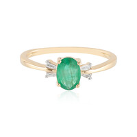 Anillo en oro con Esmeralda de Brasil