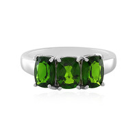 Anillo en plata con Diópsido de Rusia