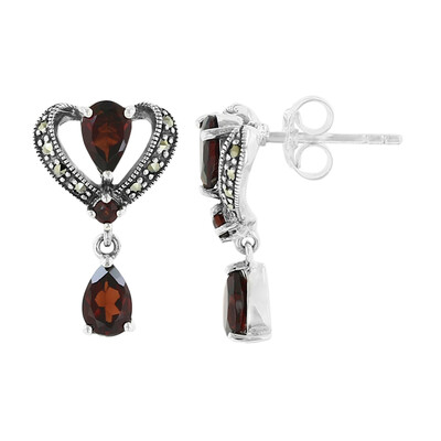 Pendientes en plata con Granate de Mozambique