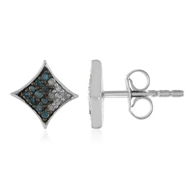 Pendientes en plata con Diamante I3 (J)