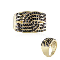 Anillo en plata con Espinela negra