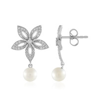 Pendientes en plata con Perla blanca Freshwater
