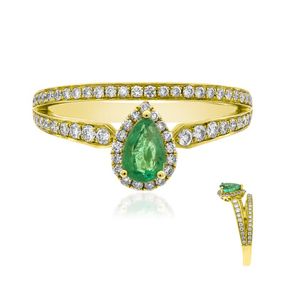 Anillo en oro con Esmeralda de Zambia AAA (CIRARI)