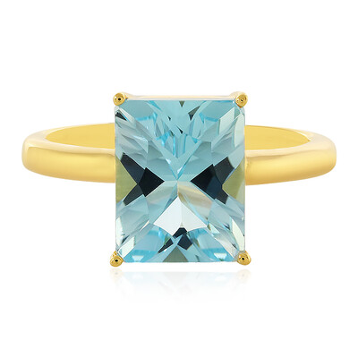 Anillo en plata con Topacio azul cielo