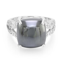Anillo en plata con Hematita negra
