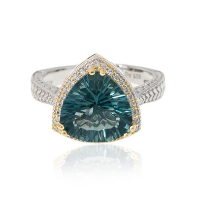 Anillo en plata con Fluorita azul petróleo (Dallas Prince Designs)