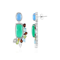 Pendientes en plata con Ónix verde