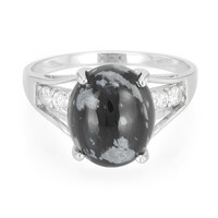 Anillo en plata con Obsidiana Copo de Nieve