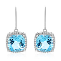 Pendientes en plata con Topacio azul cielo