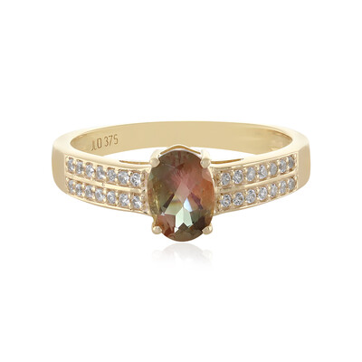 Anillo en oro con Piedra del sol de Oregón