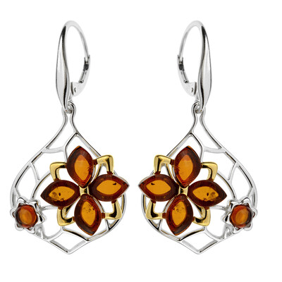 Pendientes en plata con Ámbar báltico (dagen)