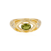 Anillo en plata con Moldavita