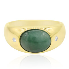 Anillo en oro con Jadeita verde