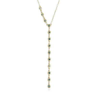 Collar en oro con Diamante VS1 azul cielo