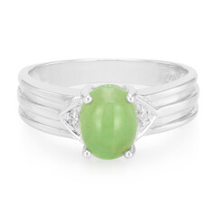 Anillo en plata con Crisoprasa imperial