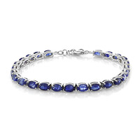 Brazalete en plata con Zafiro azul de Madagascar