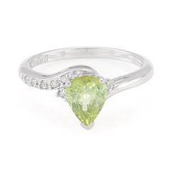 Anillo en plata con Turmalina cuprífera