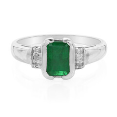 Anillo en plata con Esmeralda de Bahía