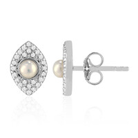 Pendientes en plata con Perla Freshwater