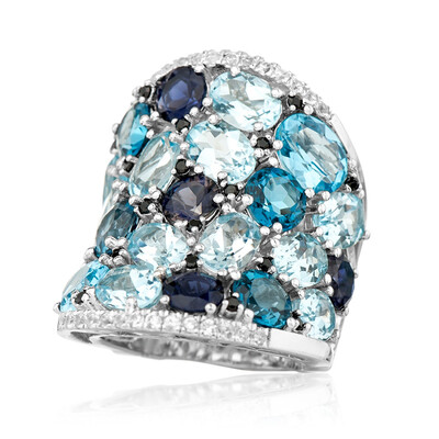 Anillo en plata con Topacio azul suizo (Dallas Prince Designs)