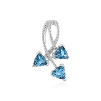 Colgante en plata con Topacio azul suizo